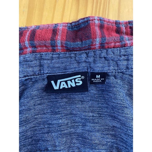 Vans Women's Plaid Flannel Long Sleeve Shirt Red Gray Black Size M - Picture 7 of 16